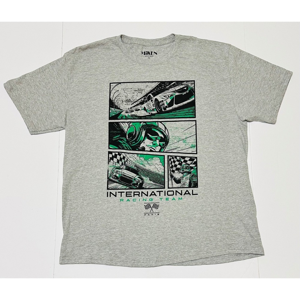 Miken International Racing Team Mens XL Gray Paris Motorsports Graphic Shirt New